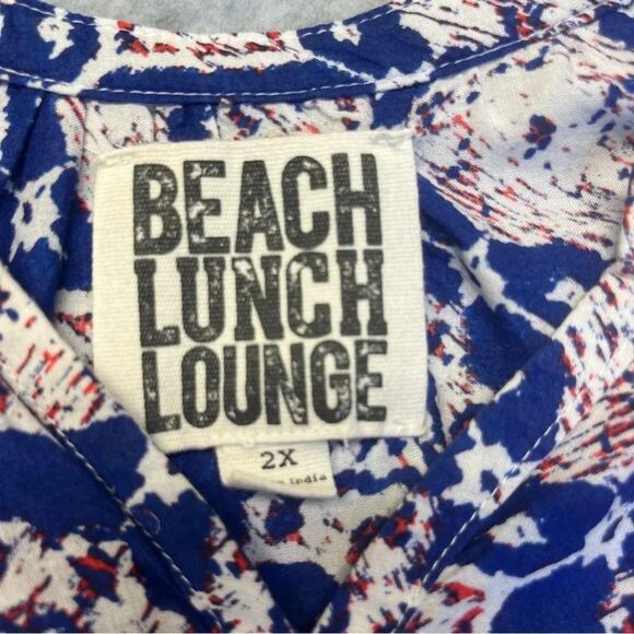 Beach Lunch Lounge Women’s Tunic Boho Ultralight Multi Blue Red size 2X - Picture 2 of 9